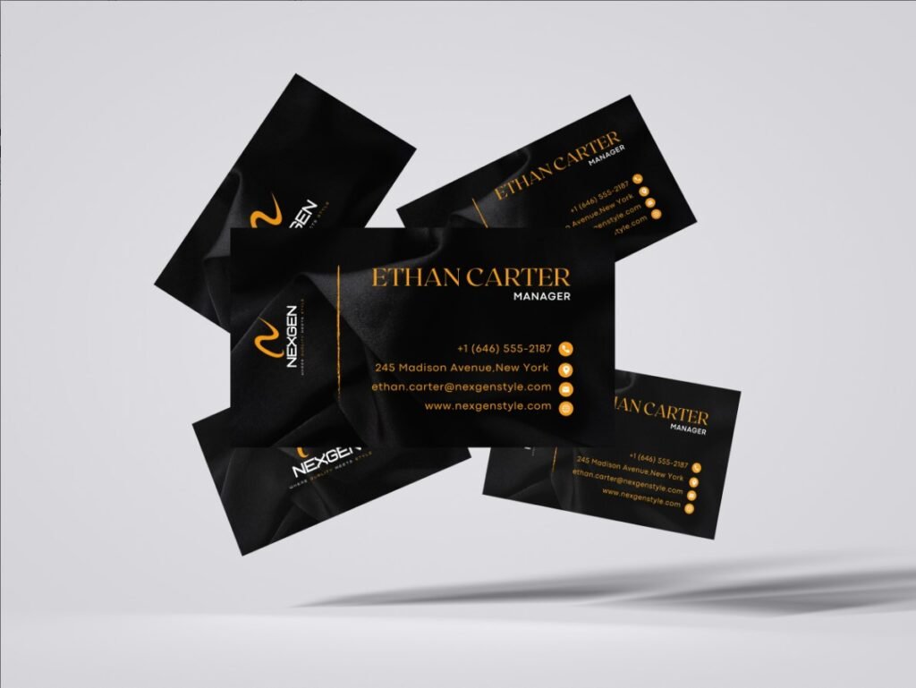 Luxury business card design for Nexgen fashion brand