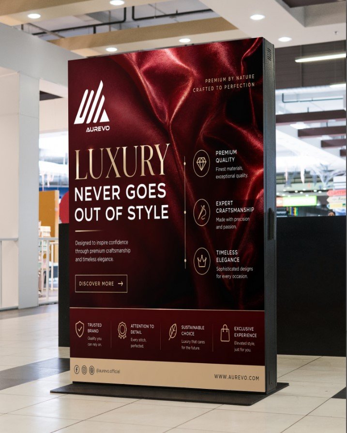 aurevo brand shopping mall billboard mockup in 2026