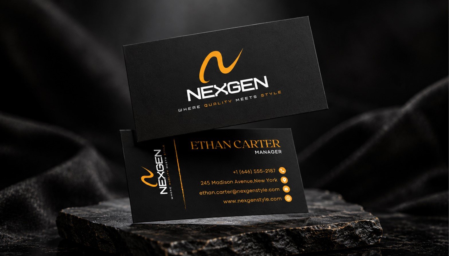 nexgen premium floating visiting card design in 2026
