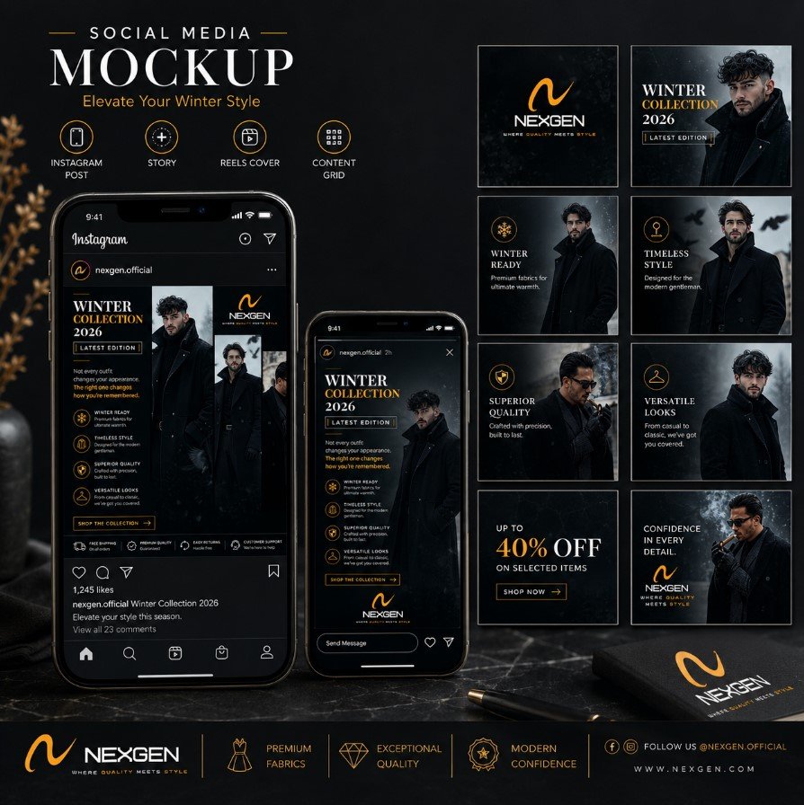 nexgen brand social media mockup design in 2026