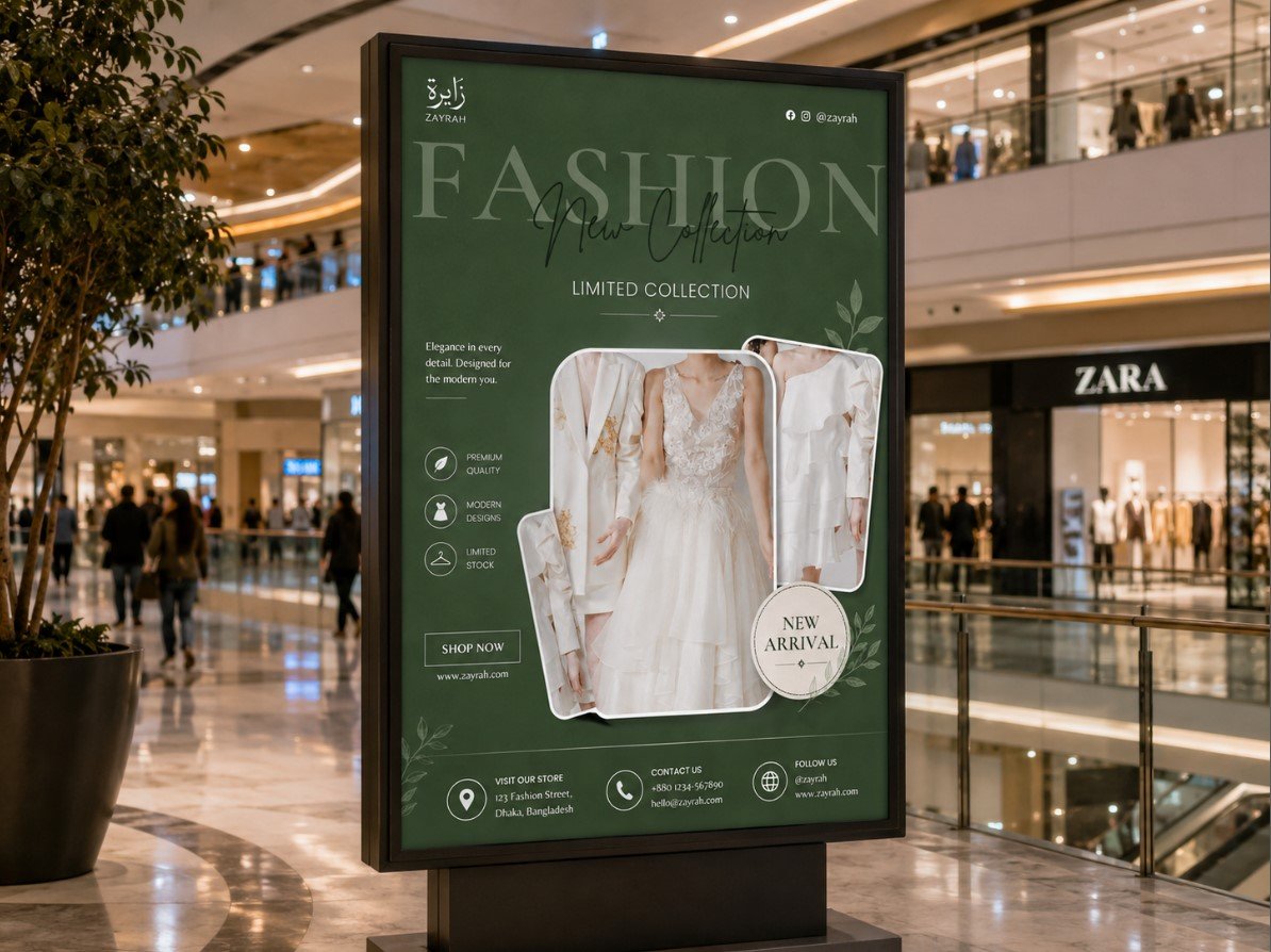 shopping mall fashion billboard advertising design in 2026
