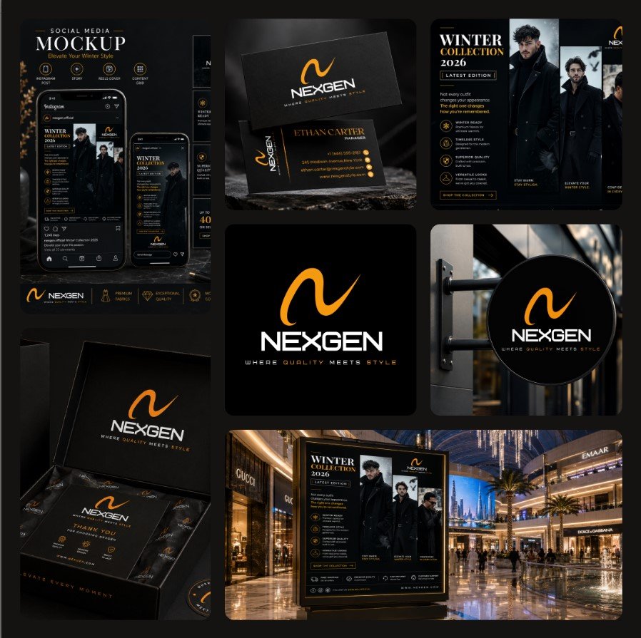 Nexgen business model case study showcasing professional branding and visual design