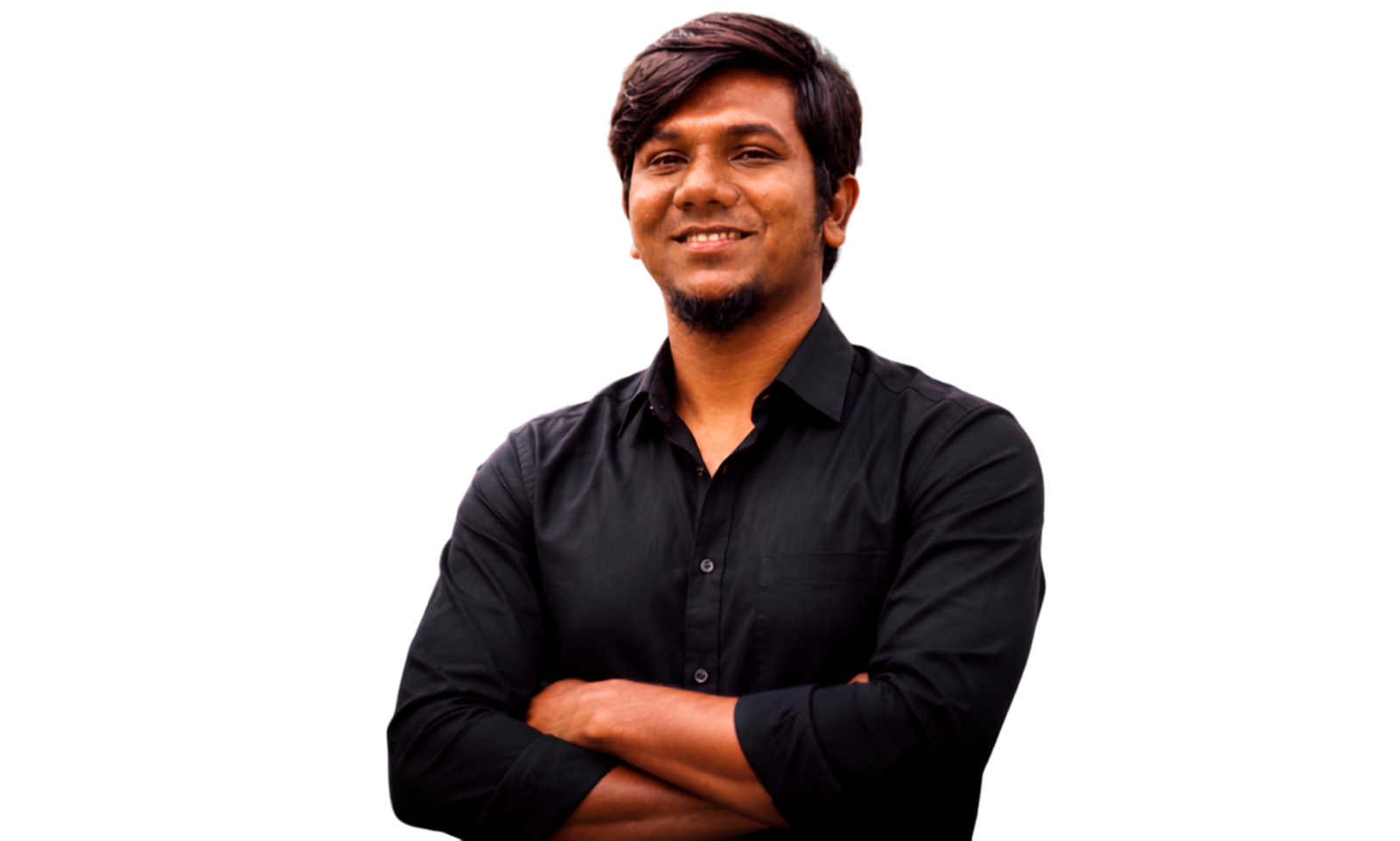 Rafi Chowdhury working on a laptop as a graphic designer and digital marketer